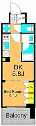 Brilliaist大井町 1DKの間取図画像