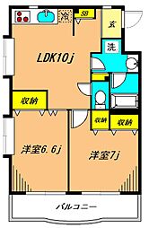 マインシュロス 2LDKの間取図画像