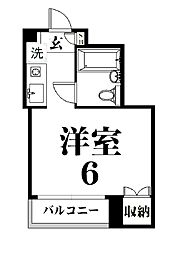 ハイツ大東 ワンルームの間取図画像