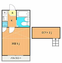 ライフピア西小山 1Kの間取図画像