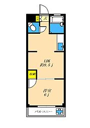 カイカビル 1LDKの間取図画像