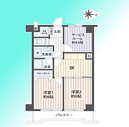 ライオンズマンション川口第2 2SDKの間取図画像