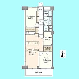 東海浦和マンション 3LDKの間取図画像