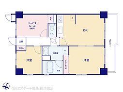 ライオンズマンション武蔵浦和 2DKの間取図画像