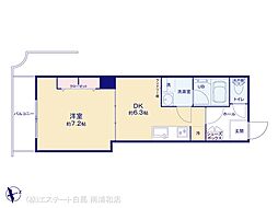 リバーパーク桜木 1DKの間取図画像