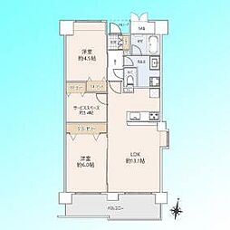 与野パーク・ホームズ 2SLDKの間取図画像