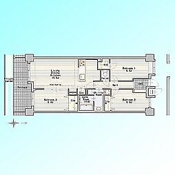 ゼファー川口青木フェリシア 3LDKの間取図画像