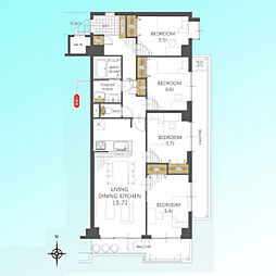 ジェム川口芝公園 4LDKの間取図画像