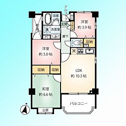 コスモプレイス蕨 3LDKの間取図画像