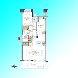 グランステージ南浦和 2LDKの間取図画像