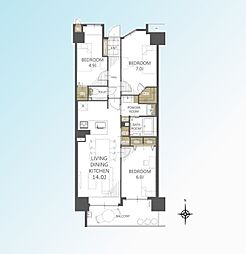 フォルスコートグランマークス 3LDKの間取図画像