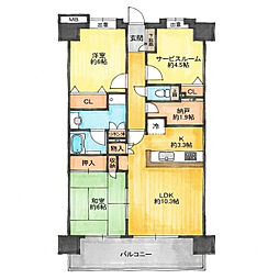 日神パレステージ西川口グランアベニュー 2SLDKの間取図画像