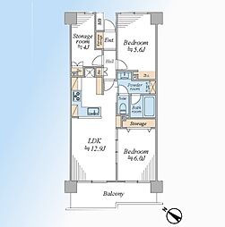 川口弥平パーク・ホームズ 2SLDKの間取図画像