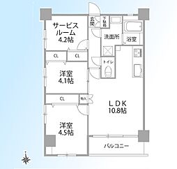 ヴィアーレタワー西川口 2SLDKの間取図画像