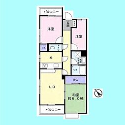 ダイアパレス浦和埼大通り 3LDKの間取図画像