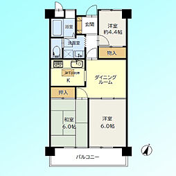 シャルム西川口 3DKの間取図画像