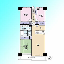 武蔵浦和第2ローヤルコーポ 3LDKの間取図画像