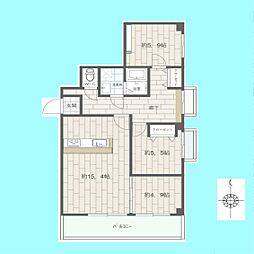 レイニオン岸町 2SLDKの間取図画像
