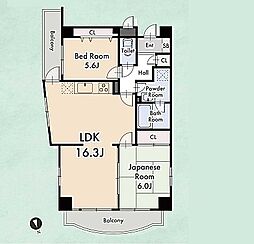セントレー大宮指扇 2LDKの間取図画像