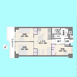 南浦和センチュリーマンション 3LDKの間取図画像