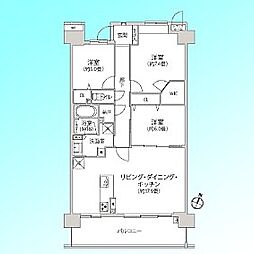 リビオ浦和上木崎グランセーヌ 3LDKの間取図画像
