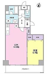 東急田園都市線 池尻大橋駅 徒歩5分の賃貸マンション 2階1LDKの間取り