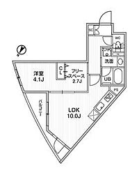 東急東横線 祐天寺駅 徒歩9分の賃貸マンション 2階1LDKの間取り