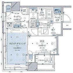 クロスエアタワー 1LDKの間取図画像