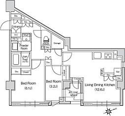 スタイリオ元住吉2 2LDKの間取図画像