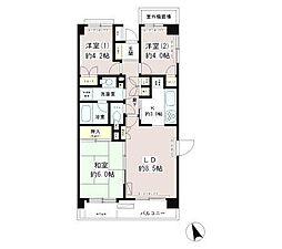クレスト井村 3LDKの間取図画像