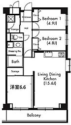 プライムアーバン武蔵小杉Comodo 3LDKの間取図画像