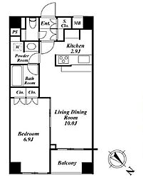 SPACIA三軒茶屋弐番館 1LDKの間取図画像