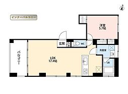 SOLUM世田谷砧 1LDKの間取図画像