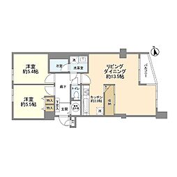 パレ二子玉川 2LDKの間取図画像