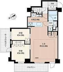 オープンレジデンシア下北沢コート 2LDKの間取図画像