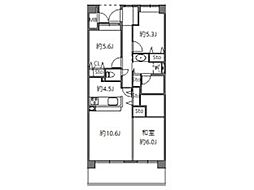 アソシエール溝の口 3LDKの間取図画像