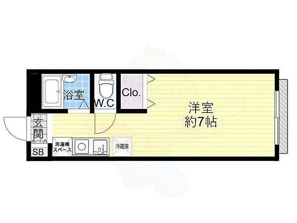 ウィンドワードムサシノ 101｜東京都武蔵野市西久保２丁目(賃貸マンション1R・1階・19.24㎡)の写真 その2