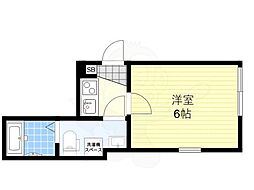 シアターハウス坂下 303 3階1Kの間取り