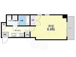 ゼルコバレジデンス 5階1Kの間取り