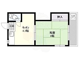 コーポ寿 1Kの間取図画像