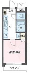 ゼルコバハイツ 1Kの間取図画像