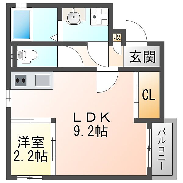 大阪府大阪市淀川区三津屋南1丁目(賃貸アパート1LDK・1階・30.00㎡)の写真 その3