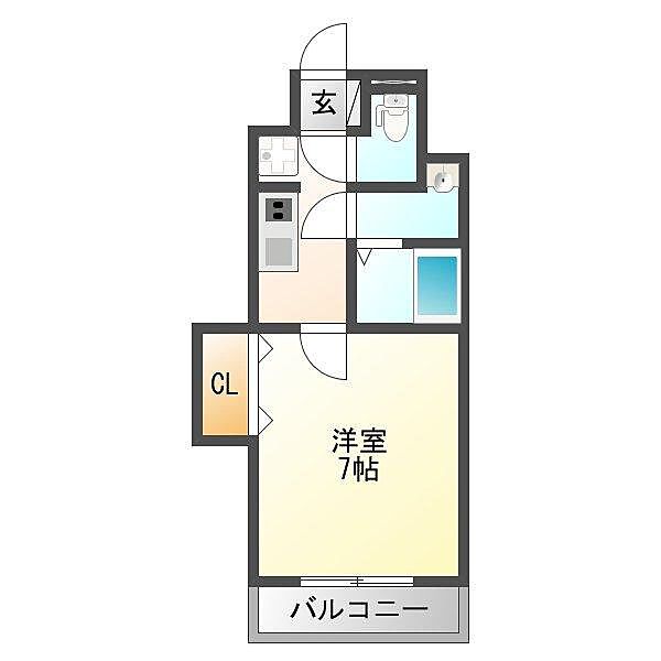 Ｗ.Ｏ.Ｂ.ＭＩＫＵＮＩ ｜大阪府大阪市淀川区新高3丁目(賃貸マンション1K・6階・25.03㎡)の写真 その2