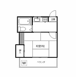 フレンドコーポ 1Kの間取図画像
