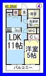 パストラーレ 1LDKの間取図画像
