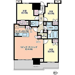 幕張ベイパークライズゲートタワー 3SLDKの間取図画像