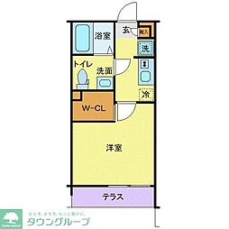 JR常磐線 松戸駅 徒歩10分の賃貸マンション 1階1Kの間取り