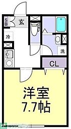 東武野田線 六実駅 徒歩3分の賃貸アパート 2階1Kの間取り