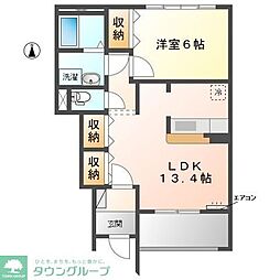 つくばエクスプレス 流山セントラルパーク駅 徒歩7分の賃貸アパート 1階1LDKの間取り