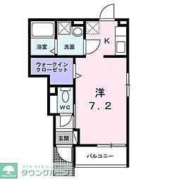 JR常磐線 北柏駅 徒歩11分の賃貸アパート 1階1Kの間取り